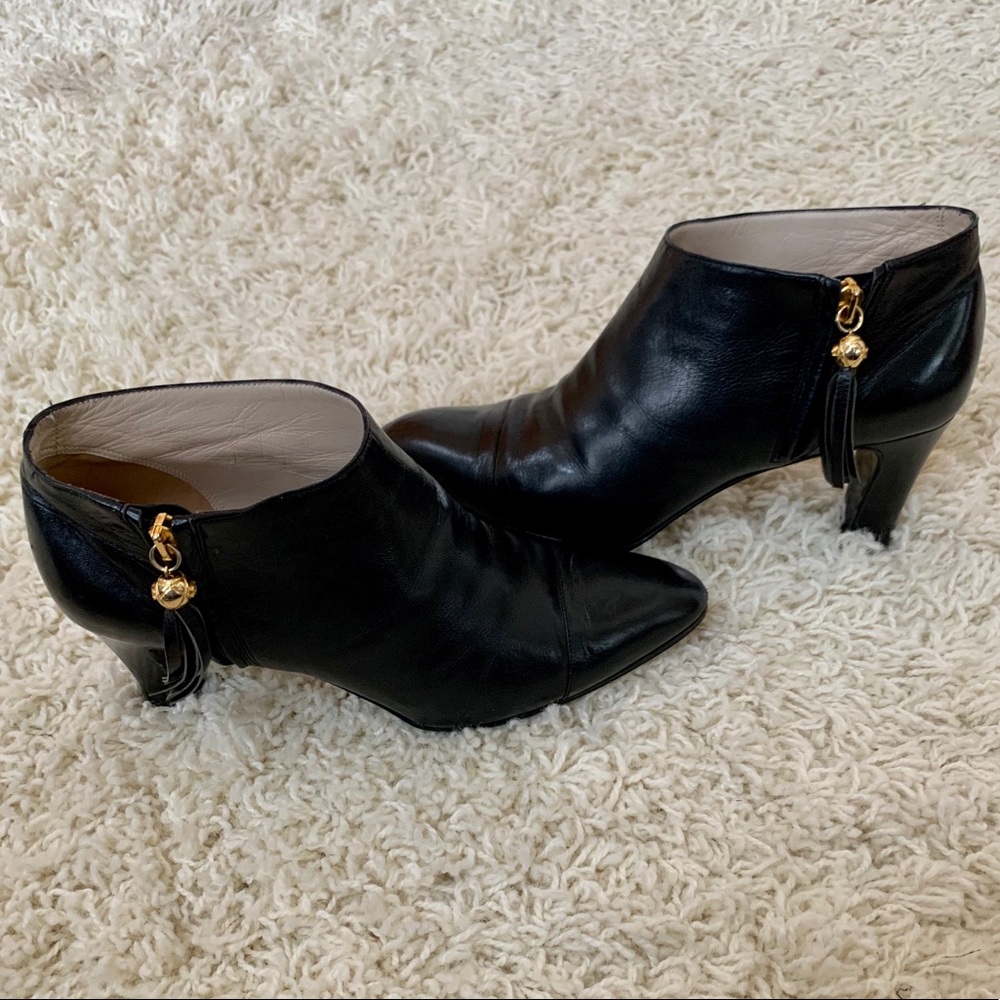 Black Vintage Chanel Tassel Booties - Picture 2 of 8